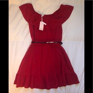 Red Off Shoulder Dress